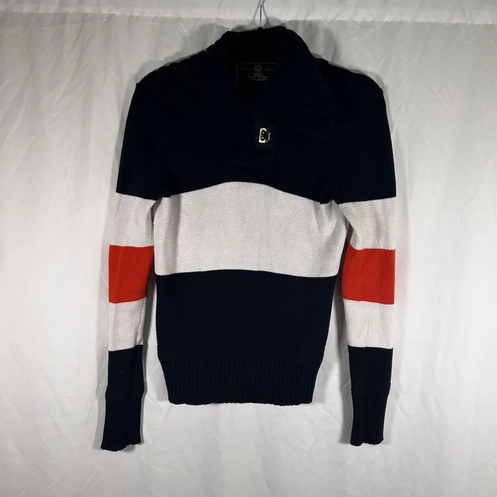 Lauren Jeans Sweater Women's XS Multicolor Striped Long Sleeve Pullover